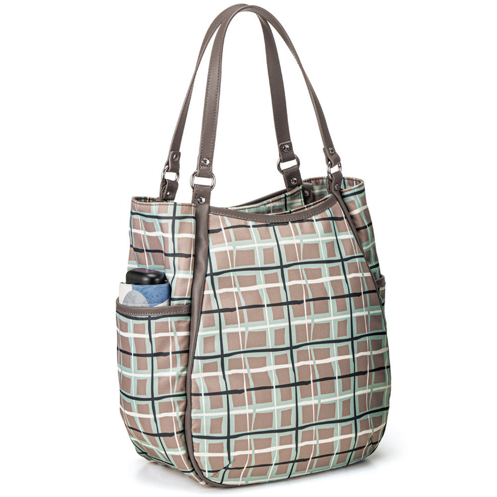 撥水チェック柄トートバッグ