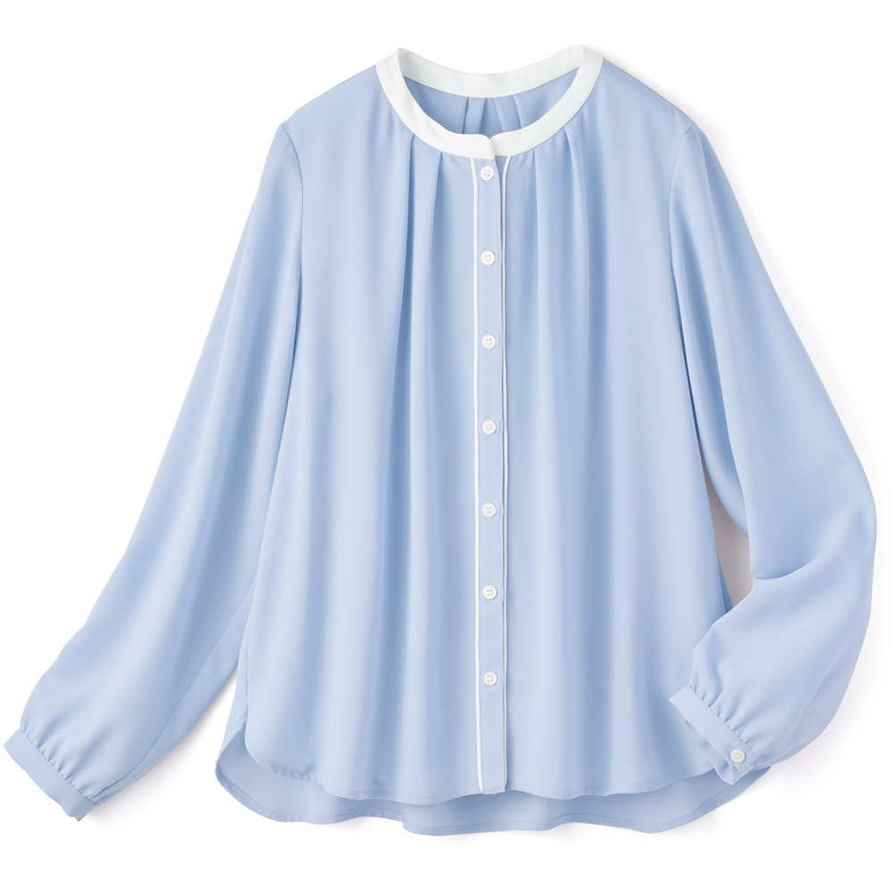 バイカラー･バンドカラーブラウス