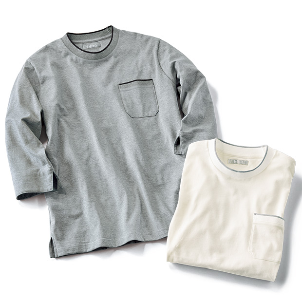 七分袖コットンTシャツ／2色セット
