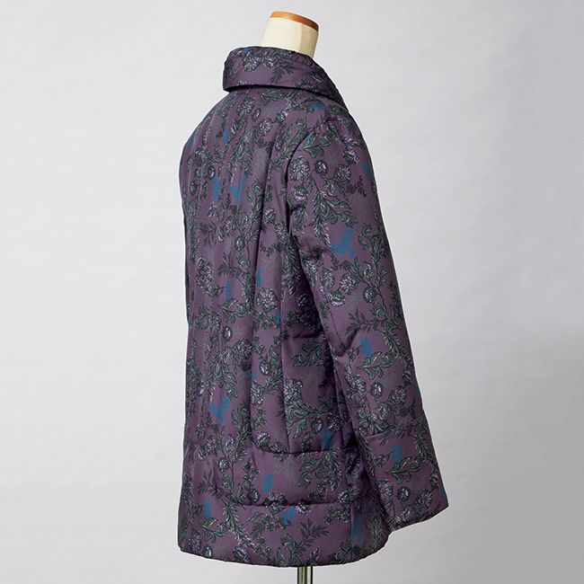 シルク更紗柄ダウンジャケット