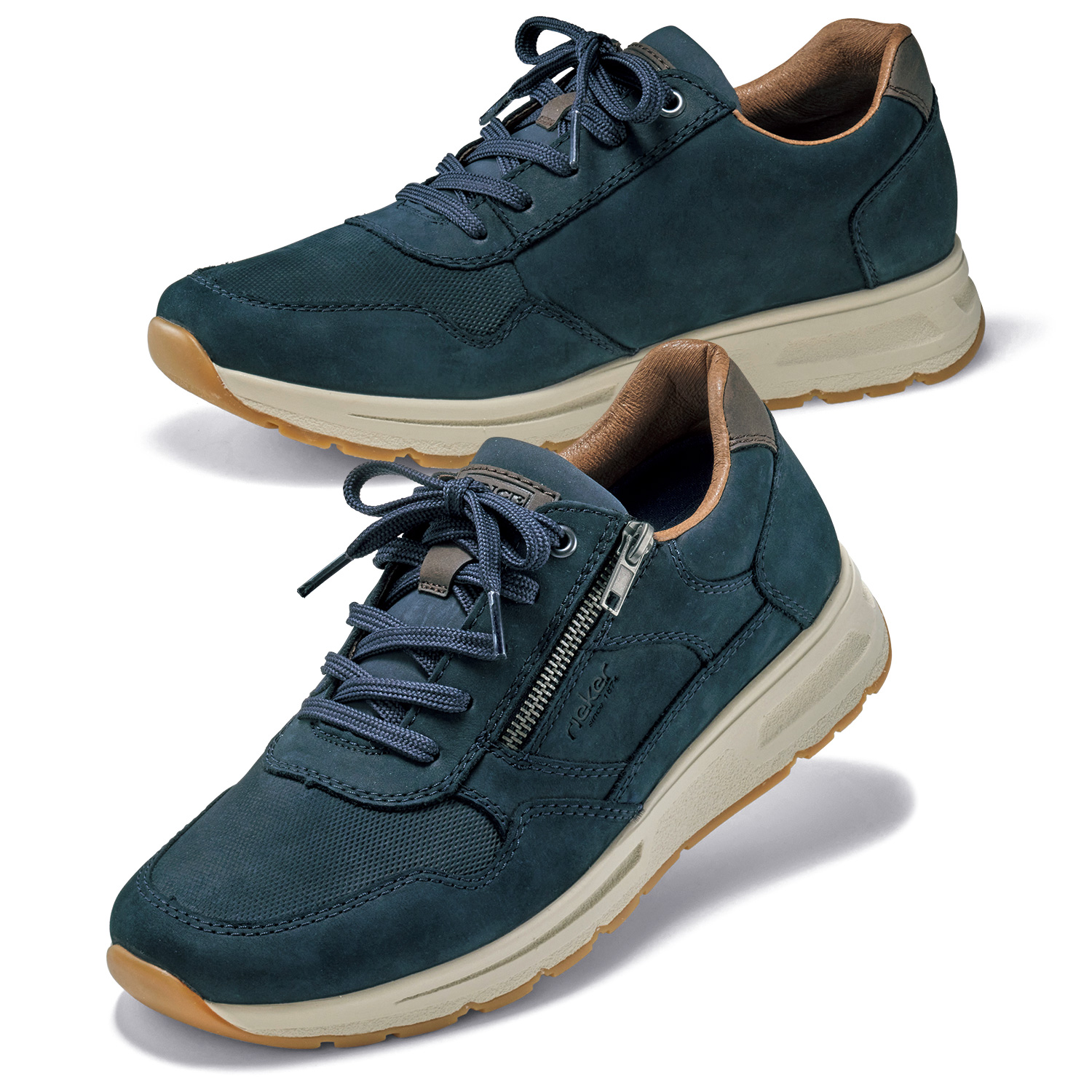 3E･サイドファスナースウェードスニーカー