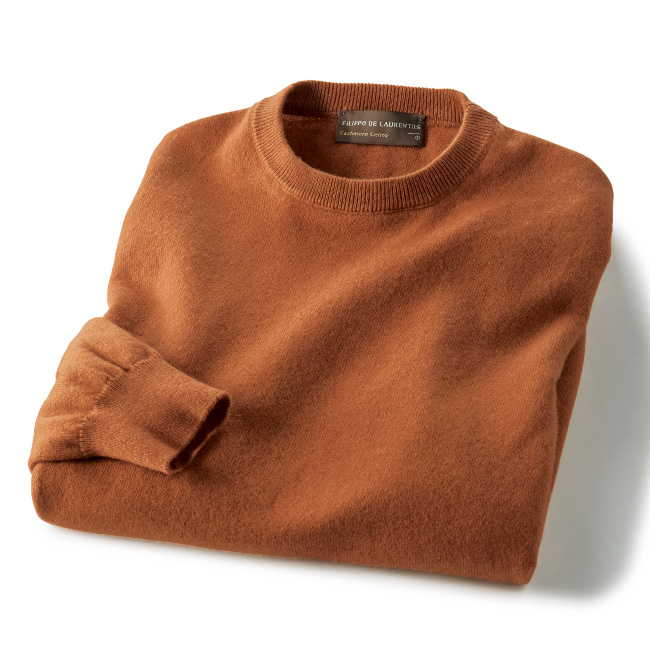 カシミヤクルーネックセーター