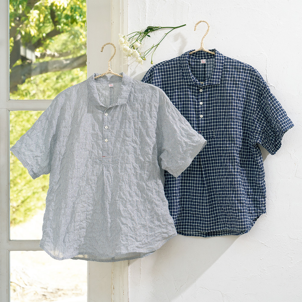 コットン混シャーリングドビーブラウス