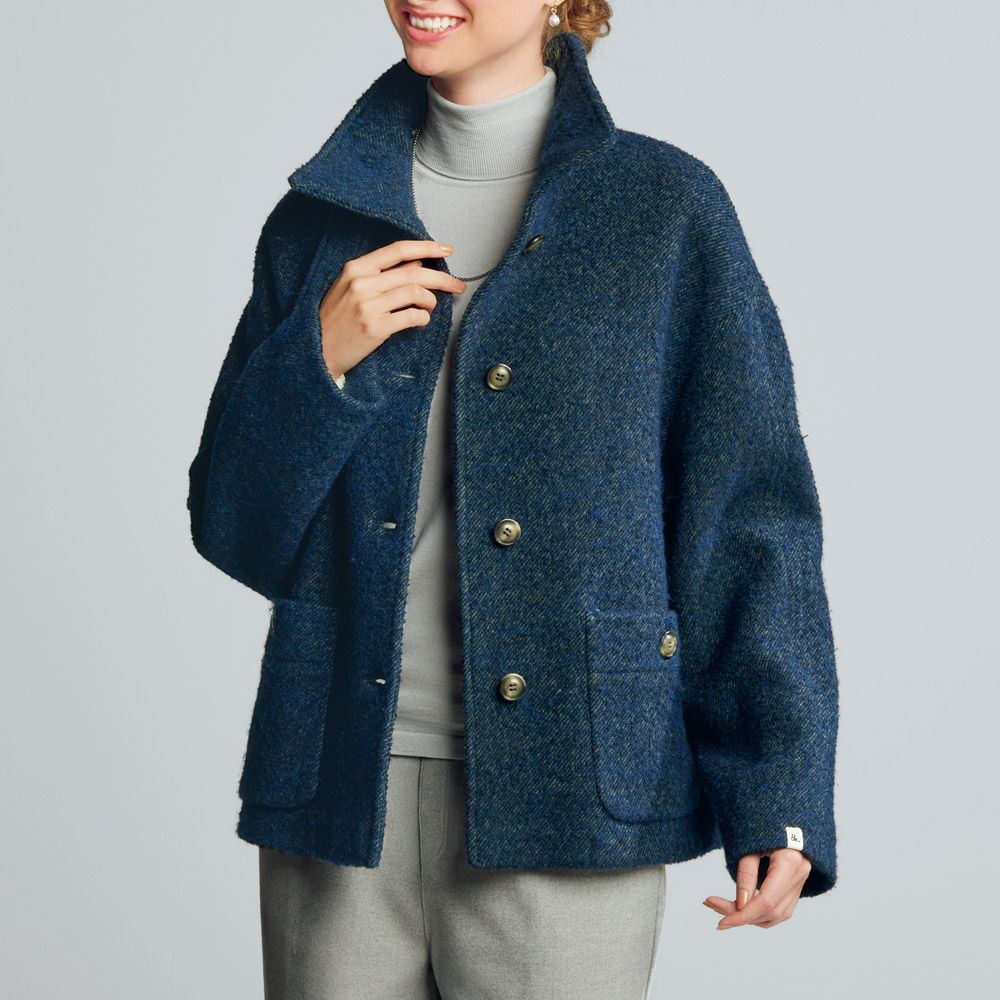 ブークレ･スタンドカラーコート