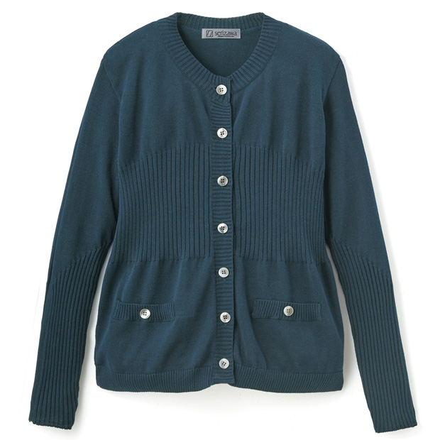 洗えるコットンリブカーディガン