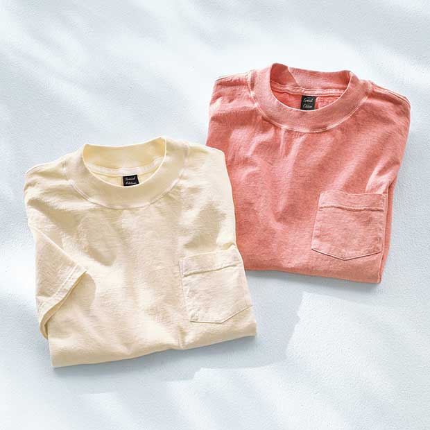 米綿ミッドネック半袖Tシャツ