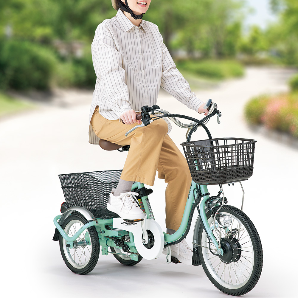 ロータイプノーパンク電動アシスト三輪自転車（送料込み）