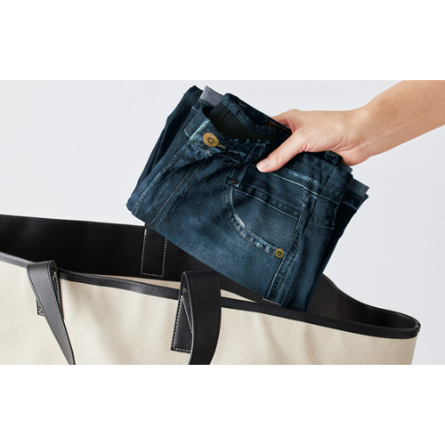 まるでデニム／ぐーんと伸びてラク ストレートシルエットパンツ