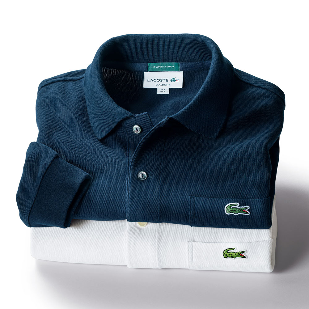 LACOSTE 青 長袖ポロシャツ オリジナルフィット 長袖 ポロシャツ （ポロシャツ）｜LACOSTE