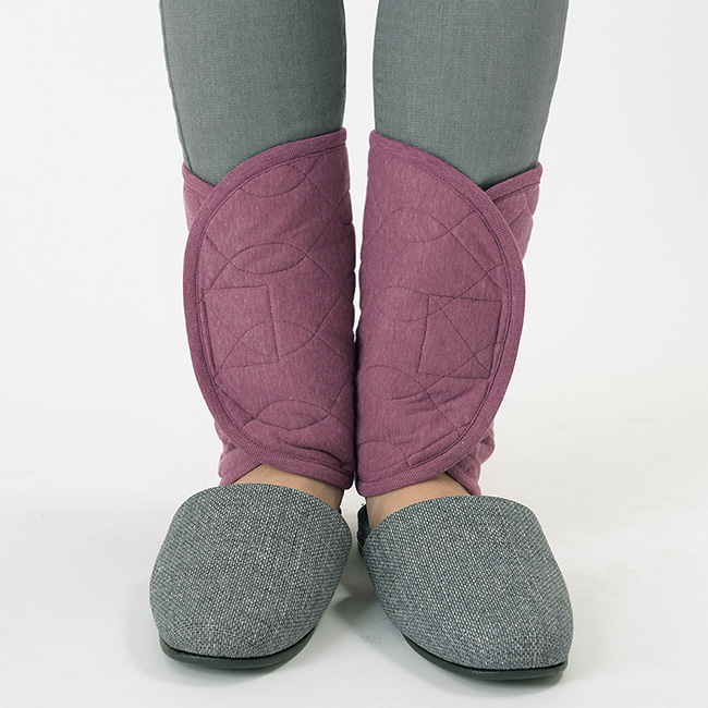 ウールキルトの薄手のレッグウォーマー／2組セット