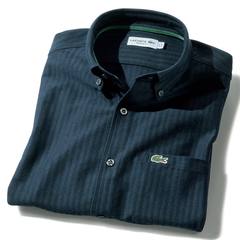 ジャカードストライプ･ジャージーB.D.シャツ