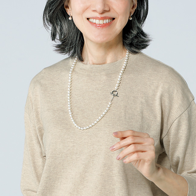 無調色･バロックパールイヤリング／当社限定