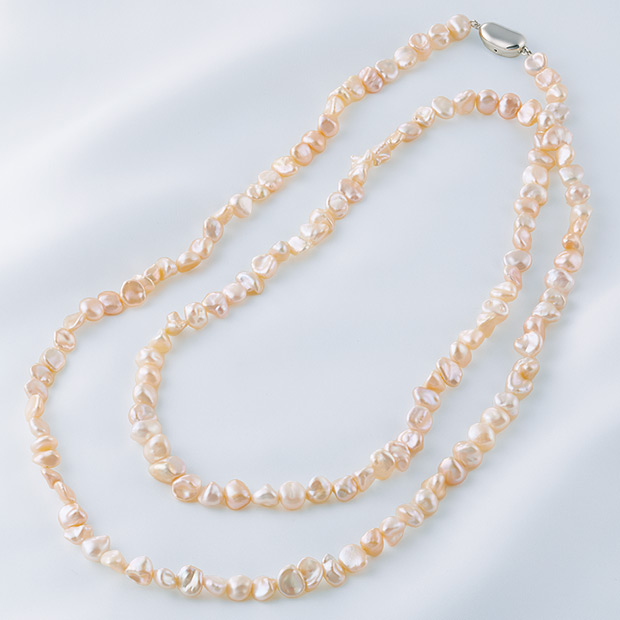 淡水バロックパールロングネックレス