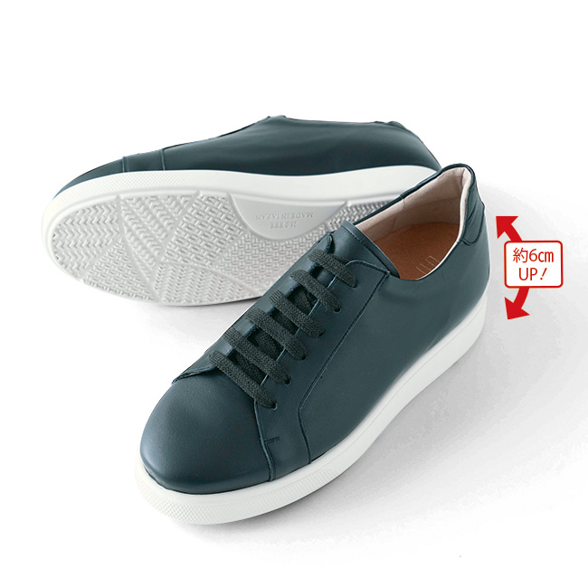 ヒールアップ･スタイリッシュレザースニーカー