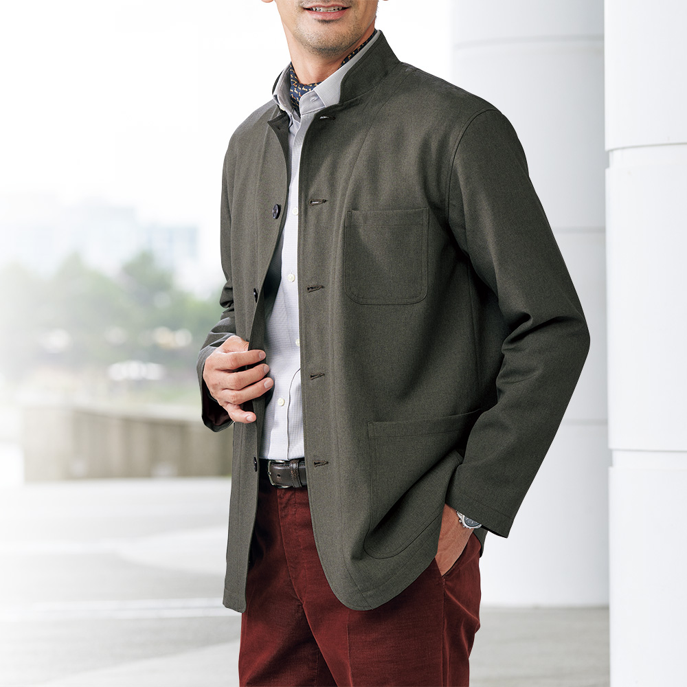 暖か裏地付きマオカラージャケット