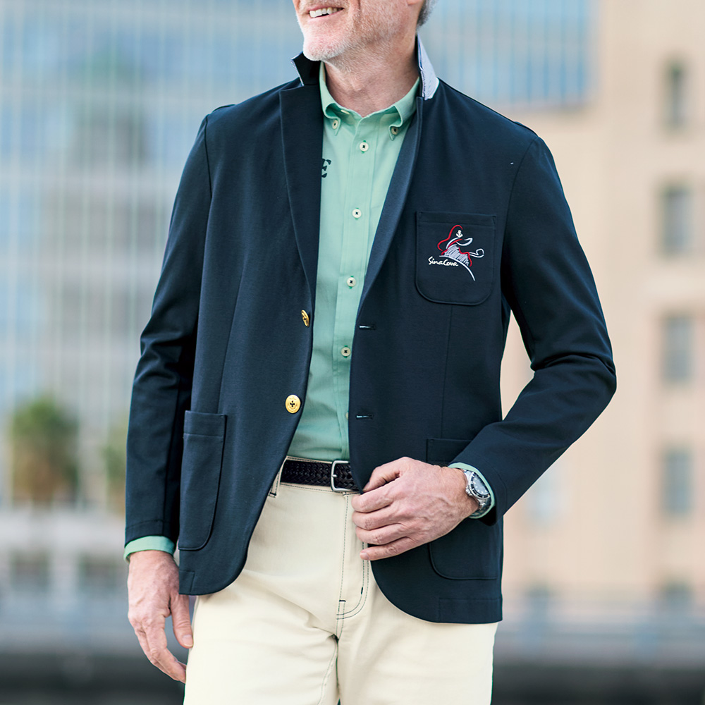 コットンジャージー・マリンブレザー