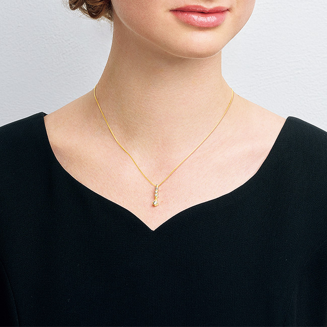 K18 H＆Cダイヤモンド計0.40ct ゴールドネックレス