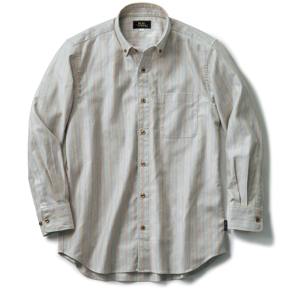 レクセルコットンボタンダウンシャツ／ストライプ