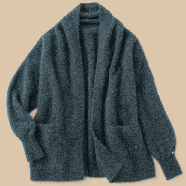 フォックスアルパカニットカーディガン