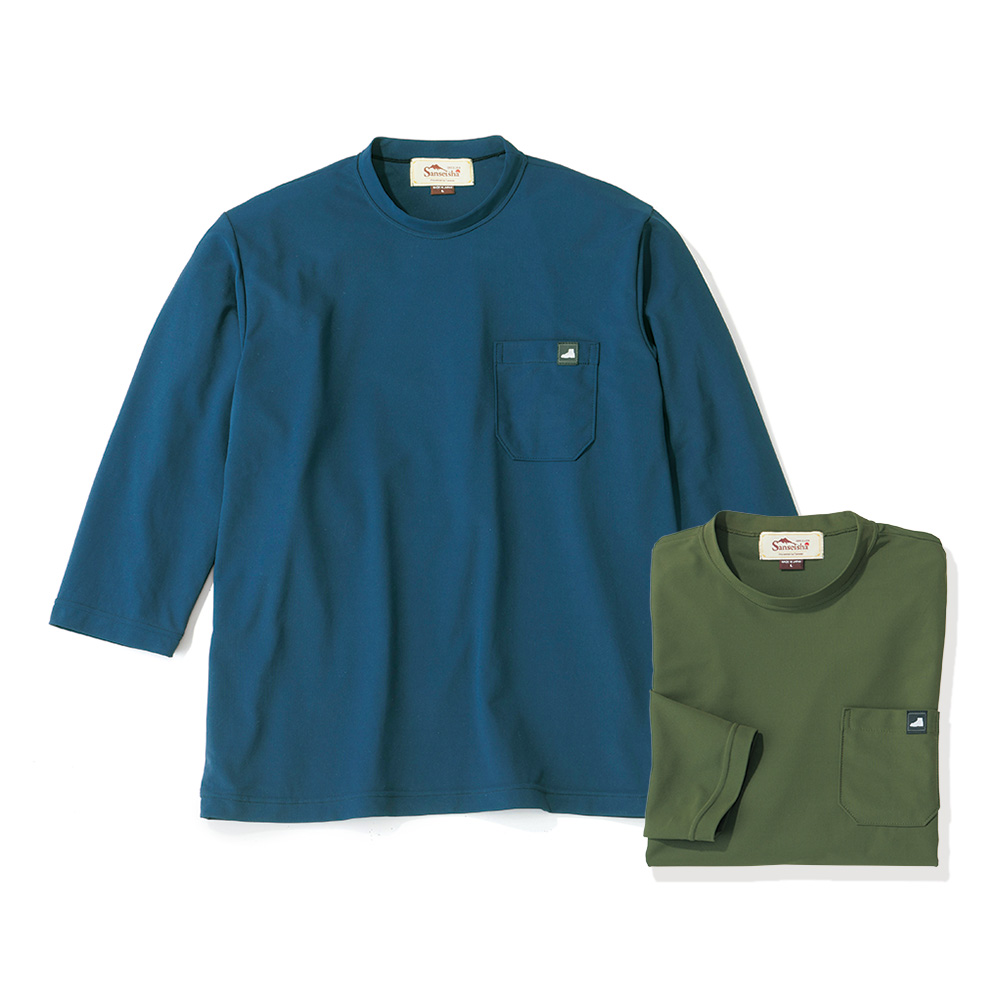 レイブロック七分袖Tシャツ／2色セット