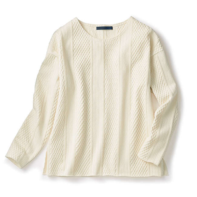 ケーブルジャカードプルオーバー