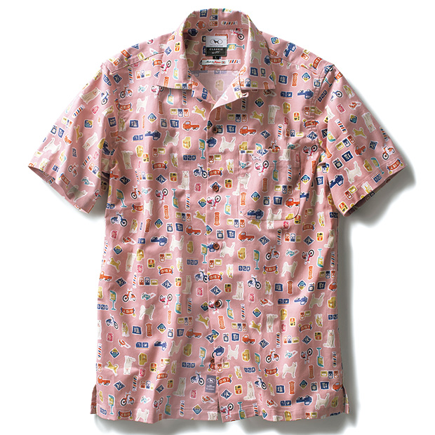 レトロプリント･半袖シャツ