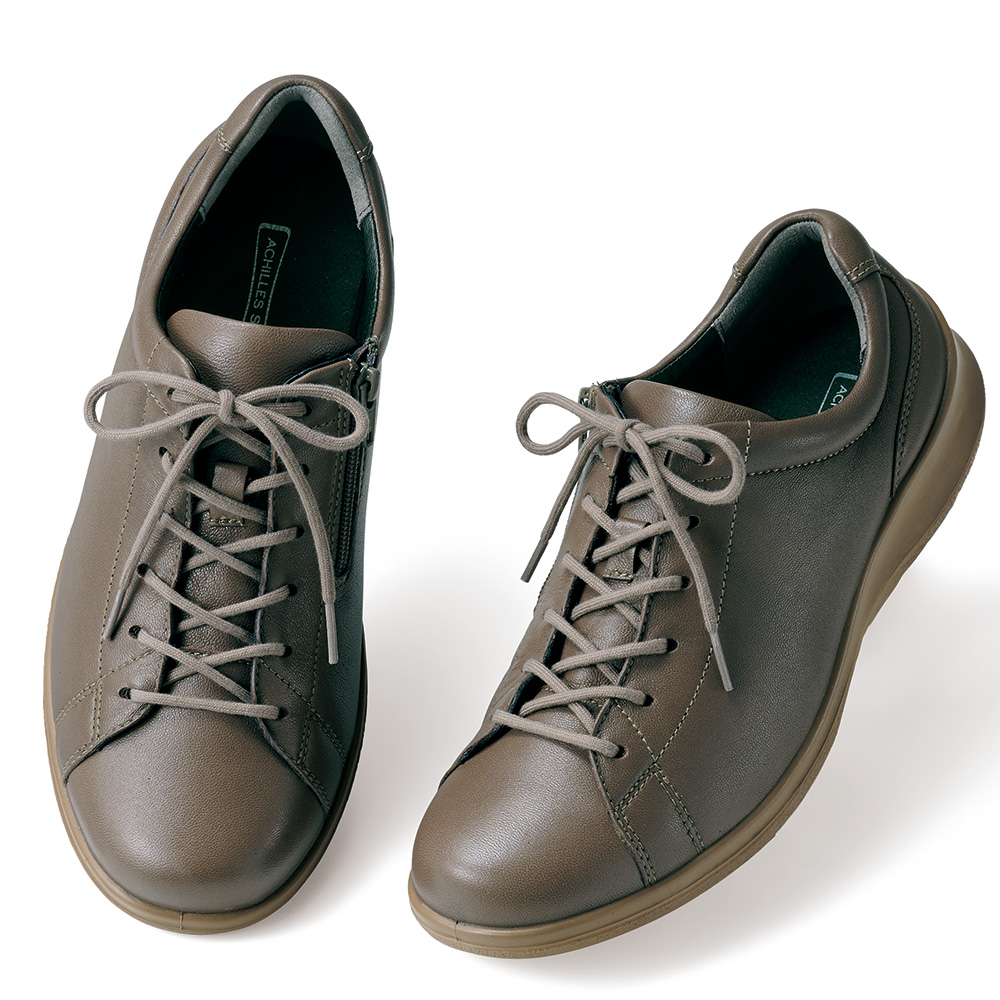 ファスナー付きラムレザーシューズ