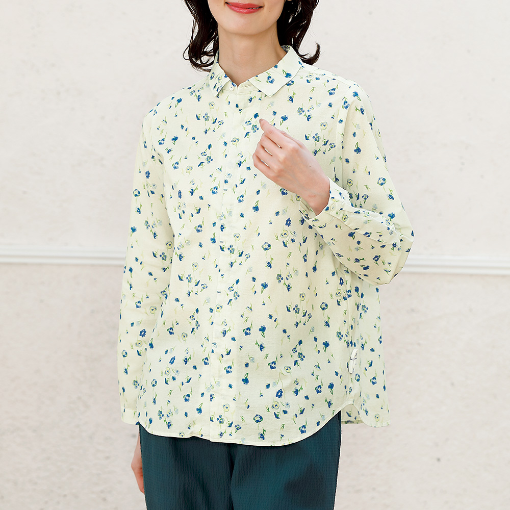 フラワープリントシャツ