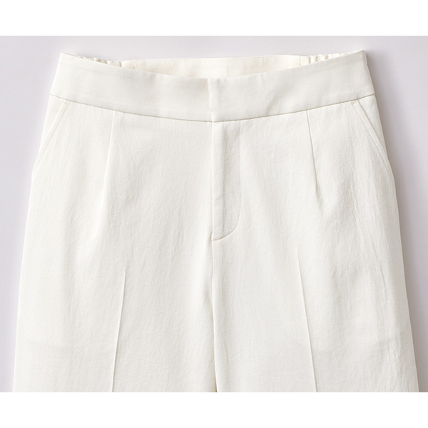 コットンリネン混セミワイドパンツ