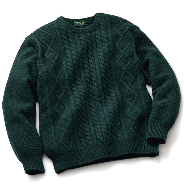 ウールカシミヤ･アランモチーフセーター