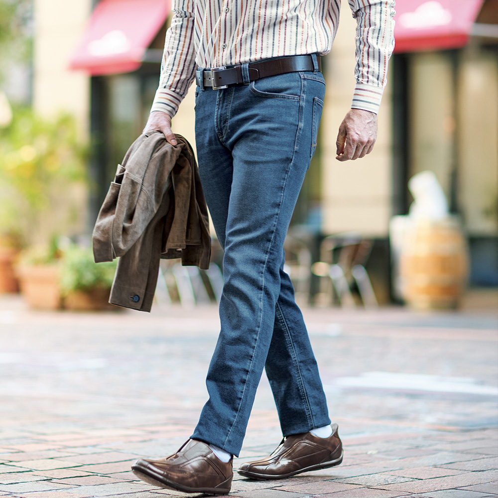 裏パイルストレッチデニムパンツ