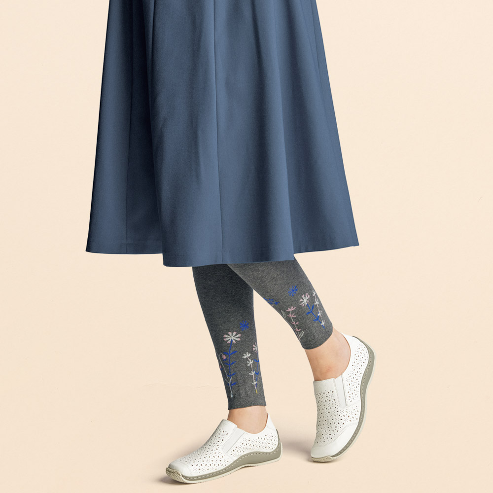 コットン混レギンス／2柄セット