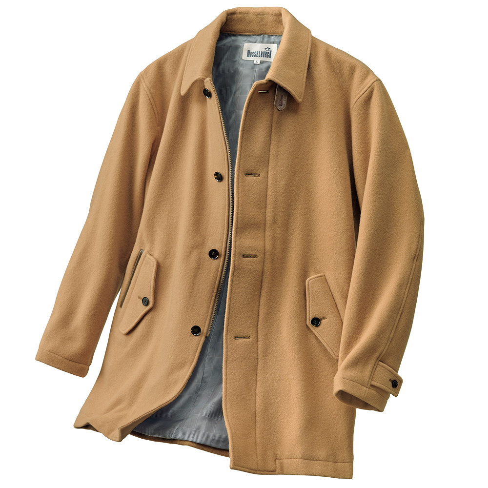 ウール混モッサ軽量コート