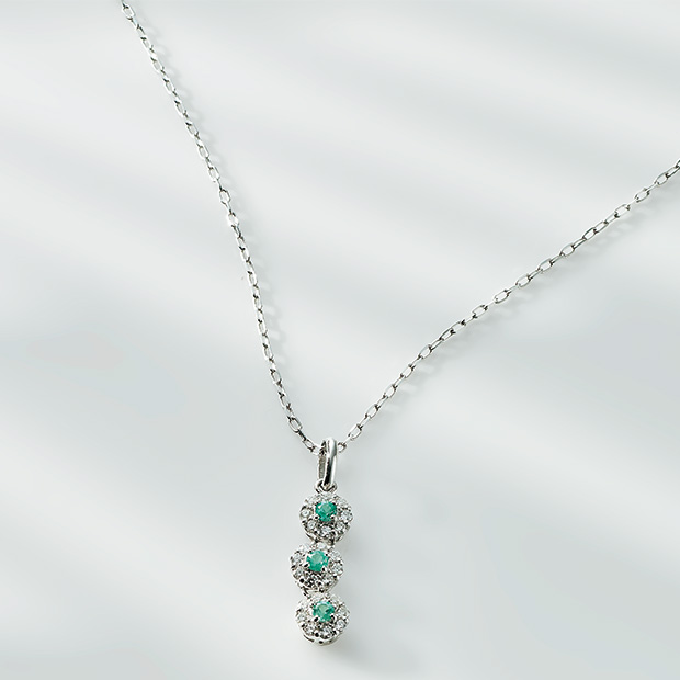 PT ダイヤ&times;パライバトルマリン ペンダント