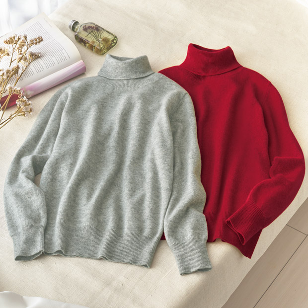 カシミヤタートルネックプルオーバー