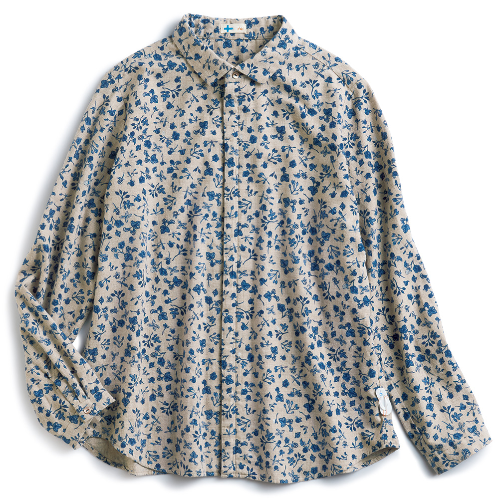 クラウドベリー柄レギュラーカラーシャツ