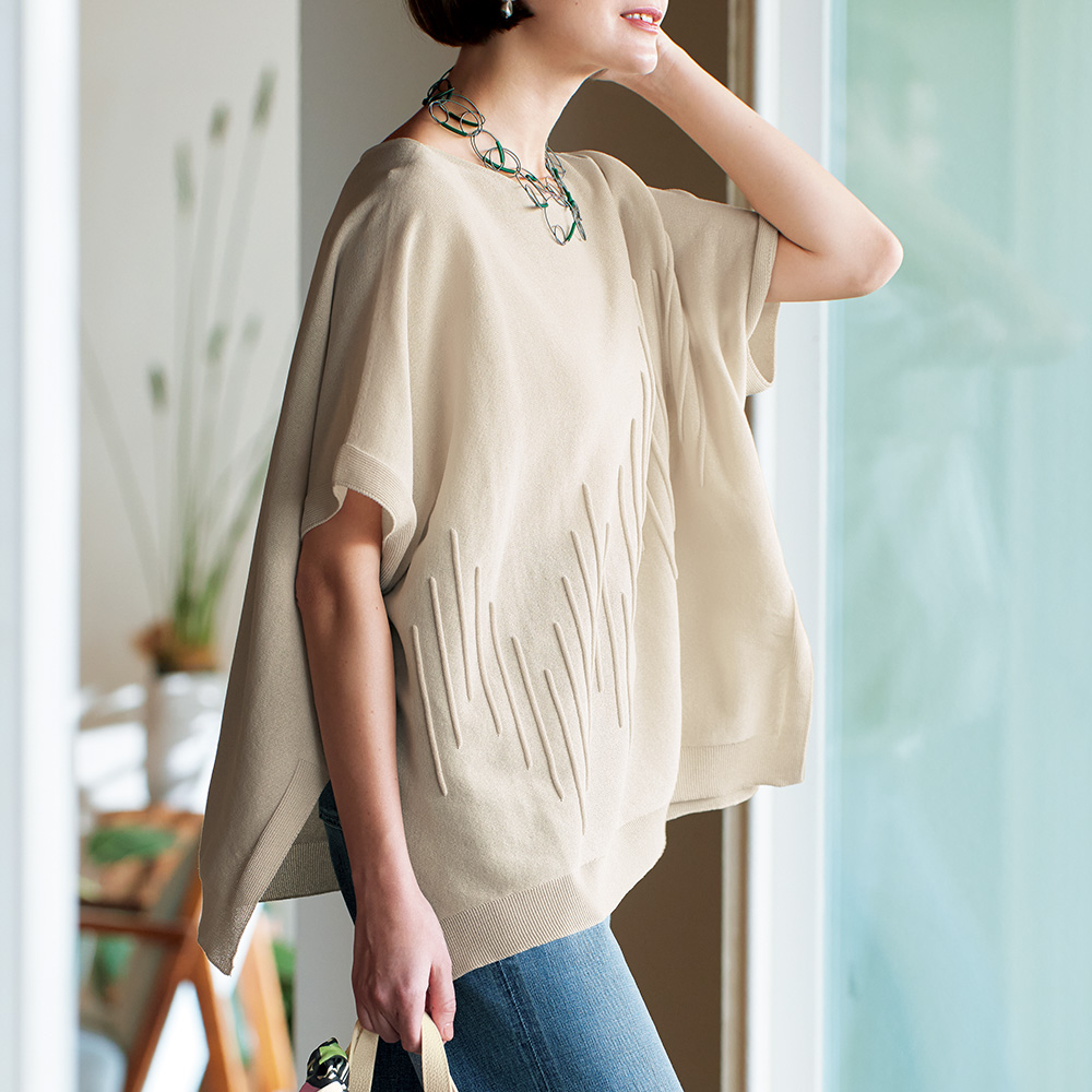 和紙混ニットチュニック