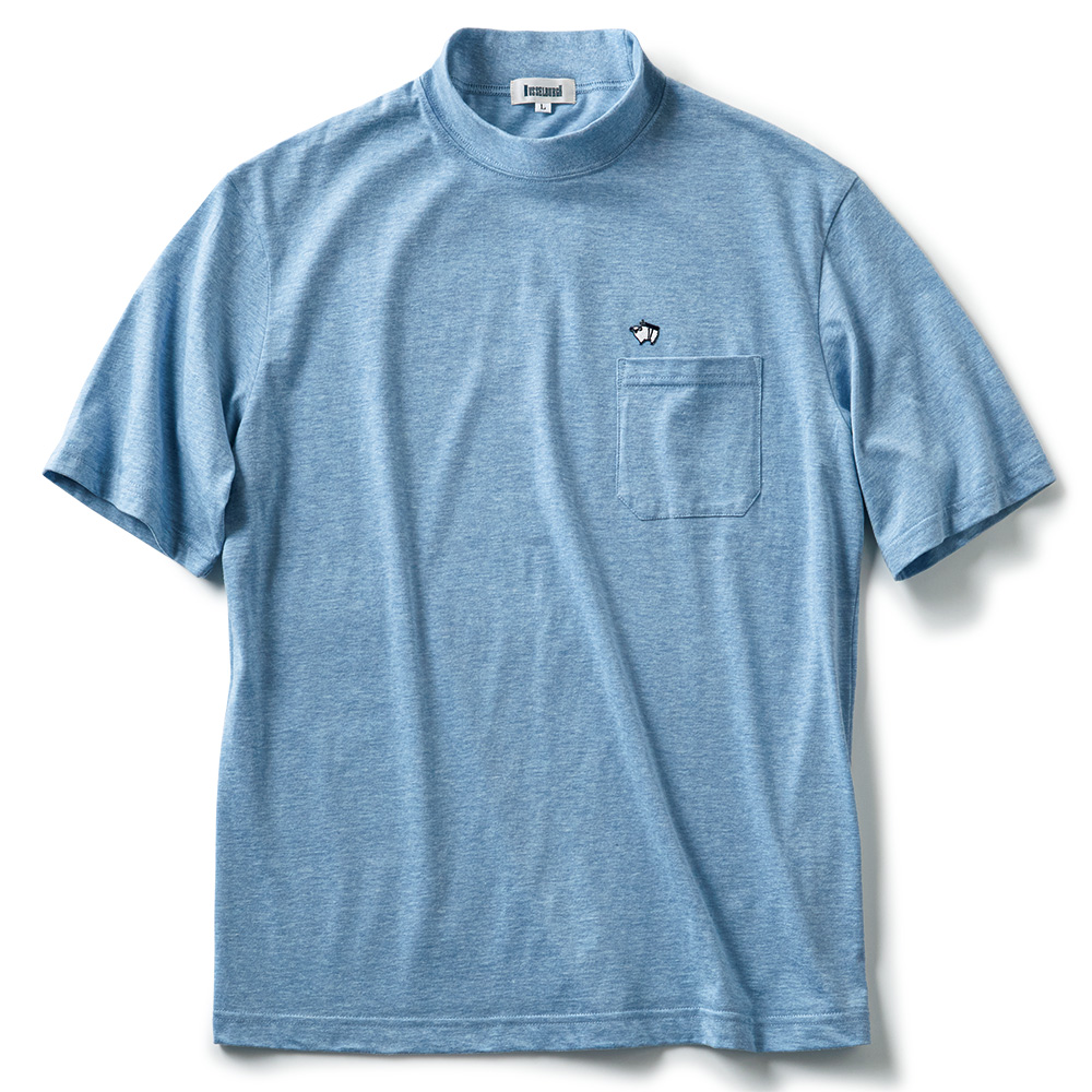 オーコット･モックネックTシャツ