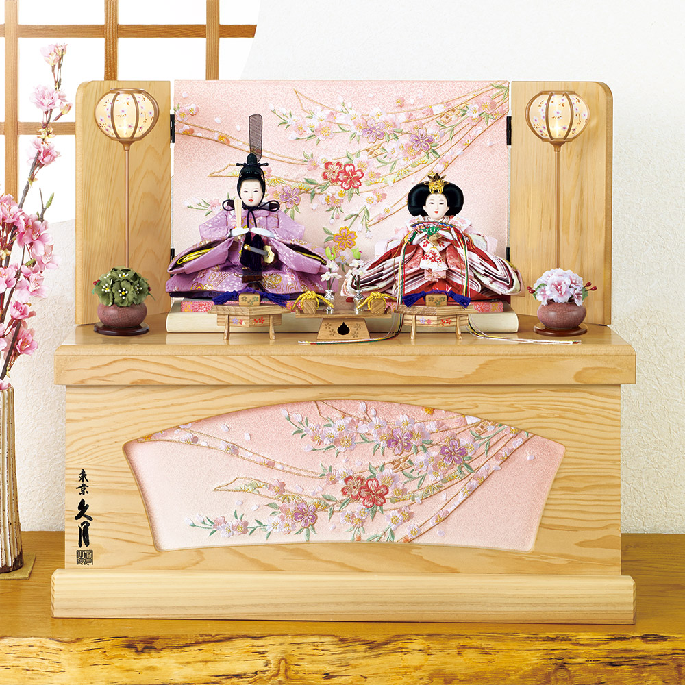 刺しゅう雛親王飾り（収納式）
