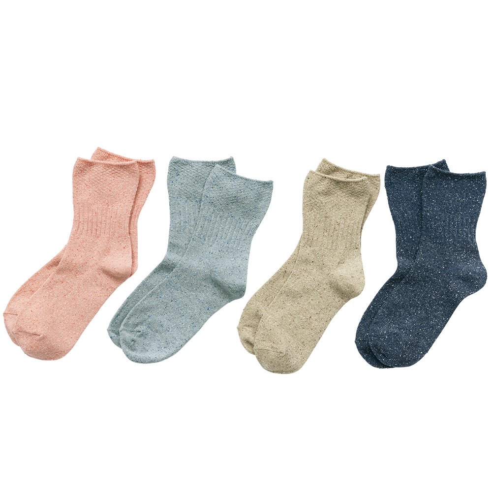 口ゴムゆったり シルク混ナチュラルソックス／4足組