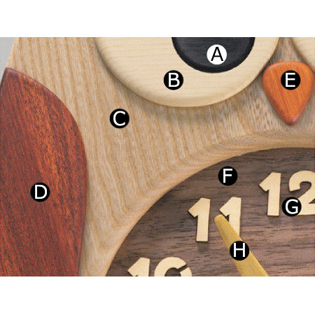 福来（ふくろう）の置時計