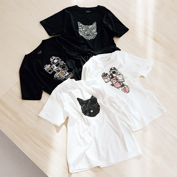 スパンコール刺しゅう半袖Tシャツ