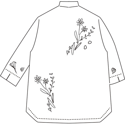 手刺しゅうブラウス／花束を貴方に