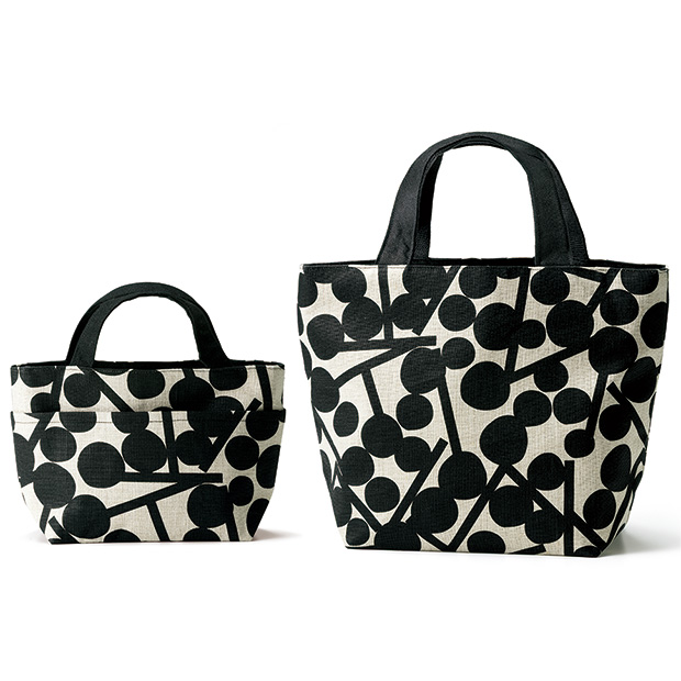 ビオ柄リネンバッグ／大小セット