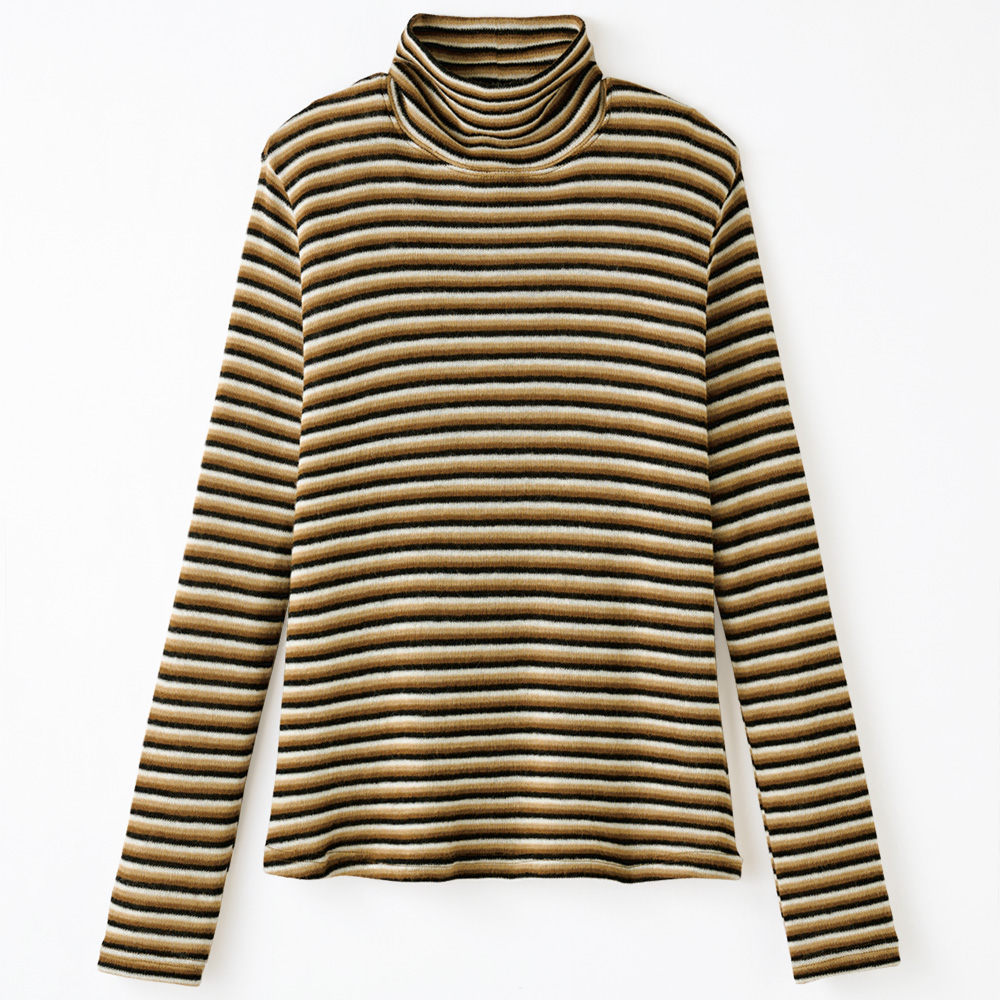 ベビーアルパカ100％ボーダープルオーバー