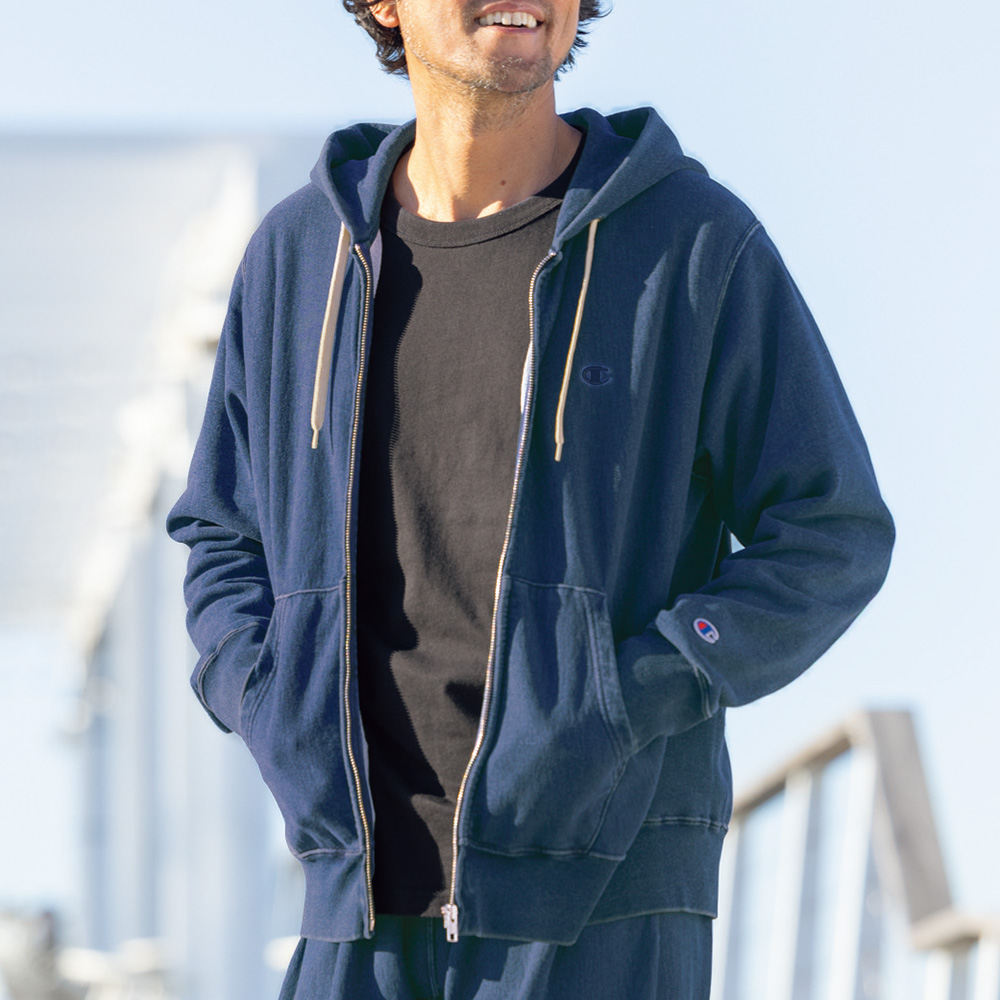 リバースウィーブ･インディゴフルジップパーカ