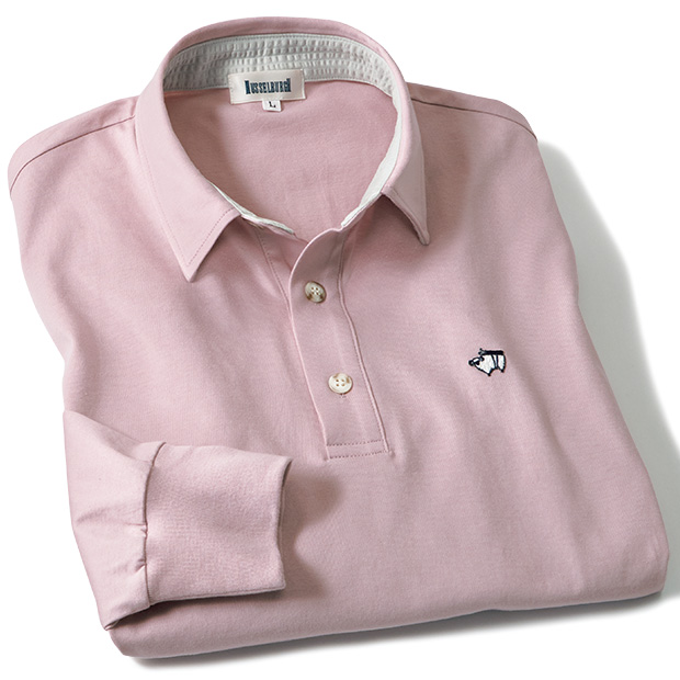 なめらかな着心地の長袖ポロシャツ