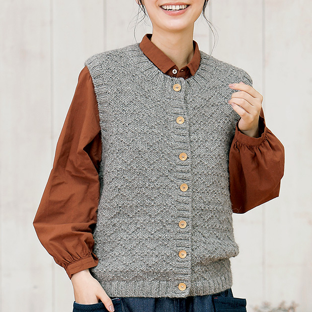 ジグザグ編みベスト