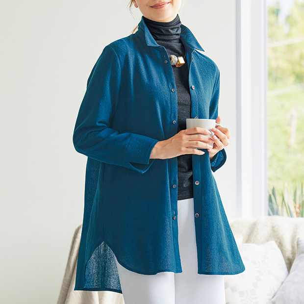 ウールガーゼブラウス