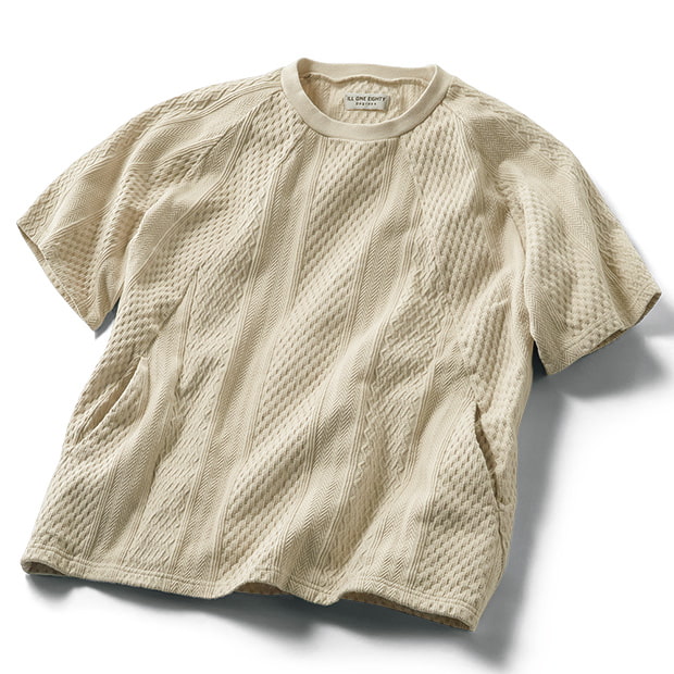 ニット風ジャカードTシャツ
